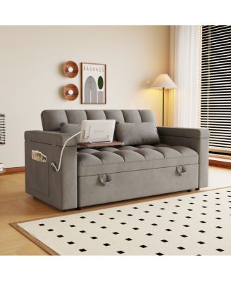 Streamdale Furniture 65-дюймовый складной диван-кровать 3 в 1 со столиком и подлокотниками для хранения вещей