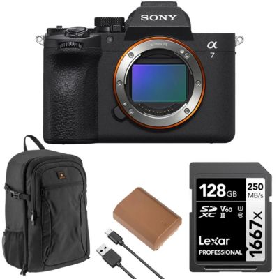 Беззеркальная камера Sony Alpha a7 V с 128 ГБ картой и рюкзаком, черная