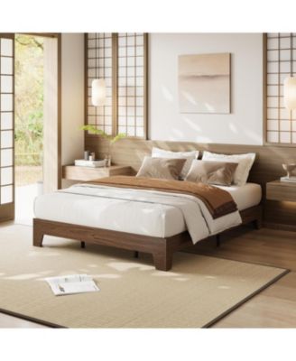 каркас кровати на платформе gaomon С зазором для хранения под кроватью, Деревянная металлическая планка, без изголовья, без пружинного блока, Простая сборка. нет цвета