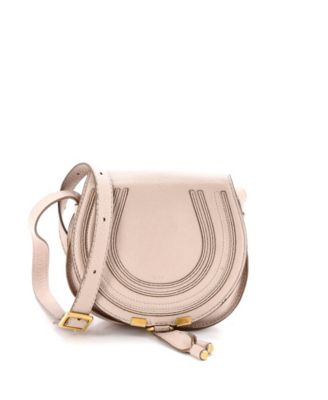 Бывшая в употреблении сумка Chloe Small Marcie через плечо из кожи коричнево-бежевого цвета