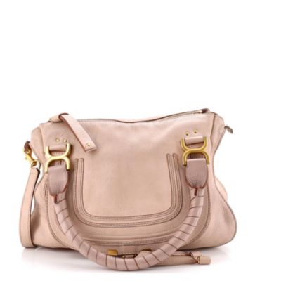 Кожаная сумка Chloe Medium Marcie, бывшая в употреблении, коричнево-бежевая