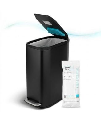 Кухонное мусорное ведро Home Zone Living объемом 13 галлонов из нержавеющей стали с системой контроля запаха CleanAura и мягко закрывающейся крышкой