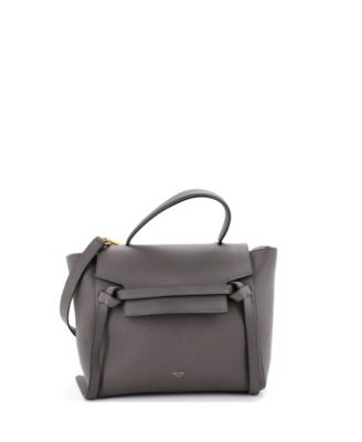 Бывшая в употреблении поясная сумка Celine Micro из текстурированной кожи серого цвета