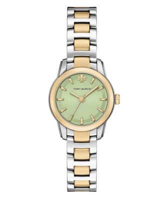 Женские кварцевые часы Tory Burch The Miller Round Small Quartz с тремя стрелками, двухцветные часы из нержавеющей стали, 28 мм multi