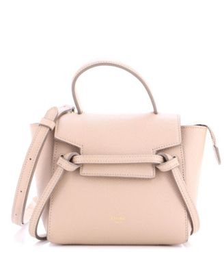 Бывшая в употреблении поясная сумка Celine Pico из текстурированной кожи коричневого/бежевого цвета