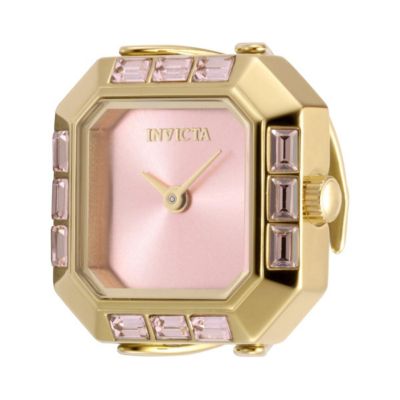 Женские часы Invicta 49586 с мини-кольцом, кварцевые часы с 2 ручными циферблатами, золотые