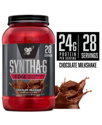 Протеиновый порошок BSN SYNTHA-6 Edge, гидролизованная сыворотка, Мицеллярный казеин, Изолят молочного белка, с низким содержанием сахара, 24 г белка, Шоколадный молочный коктейль, 28 порций без красителя.