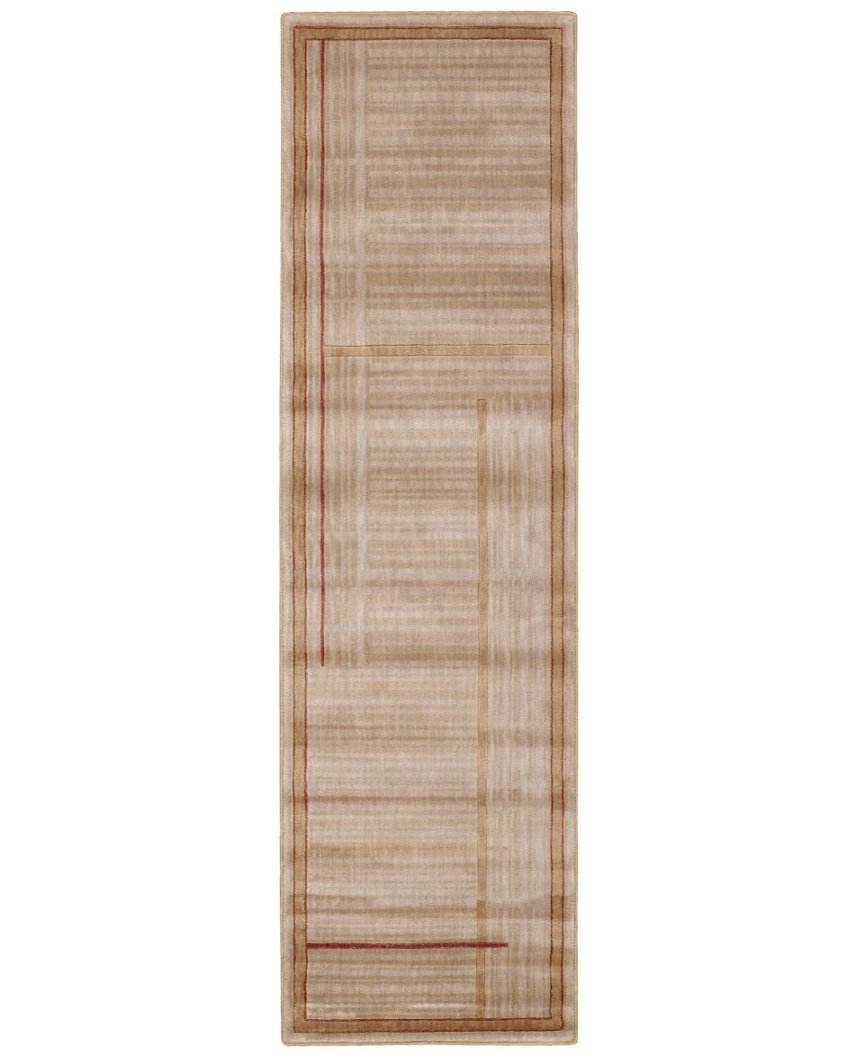 Nourison Area Rug, Somerset ST17 Lines Gold 2 x 5 9 Runner Rug