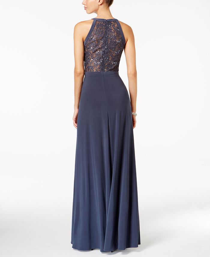nightway lace halter gown merlot