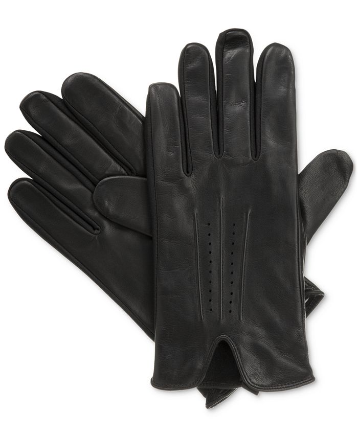 Isotoner Signature Men's Leather Stretch Gloves & Reviews Hats