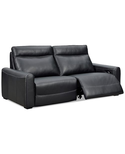 Furniture Closeout Marzia 78 Leather Sofa With 2 Power Recliners Created For Macy S Reviews Furniture Macy S