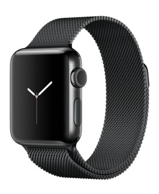 apple watch space black stainless steel case with space black milanese loop