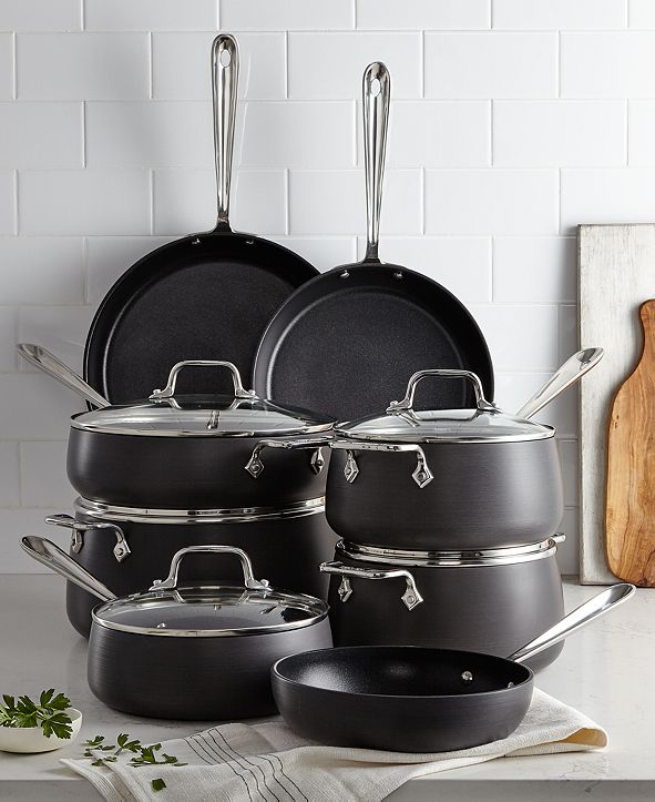 AllClad HardAnodized 13Pc. Cookware Set & Reviews Cookware Sets Macy