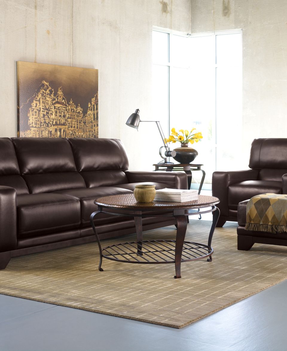 Luke Leather Living Room Furniture, 3 Piece Set (Sofa, Loveseat and