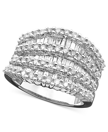 Classique by EFFY Diamond Ring in 14k White Gold (1-1/2 ct. t.w ...