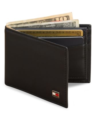 tommy hilfiger oxford slim bifold leather men's wallet