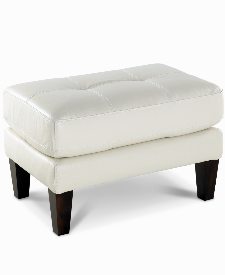 Milan Leather Ottoman, 30W x 22D   furniture