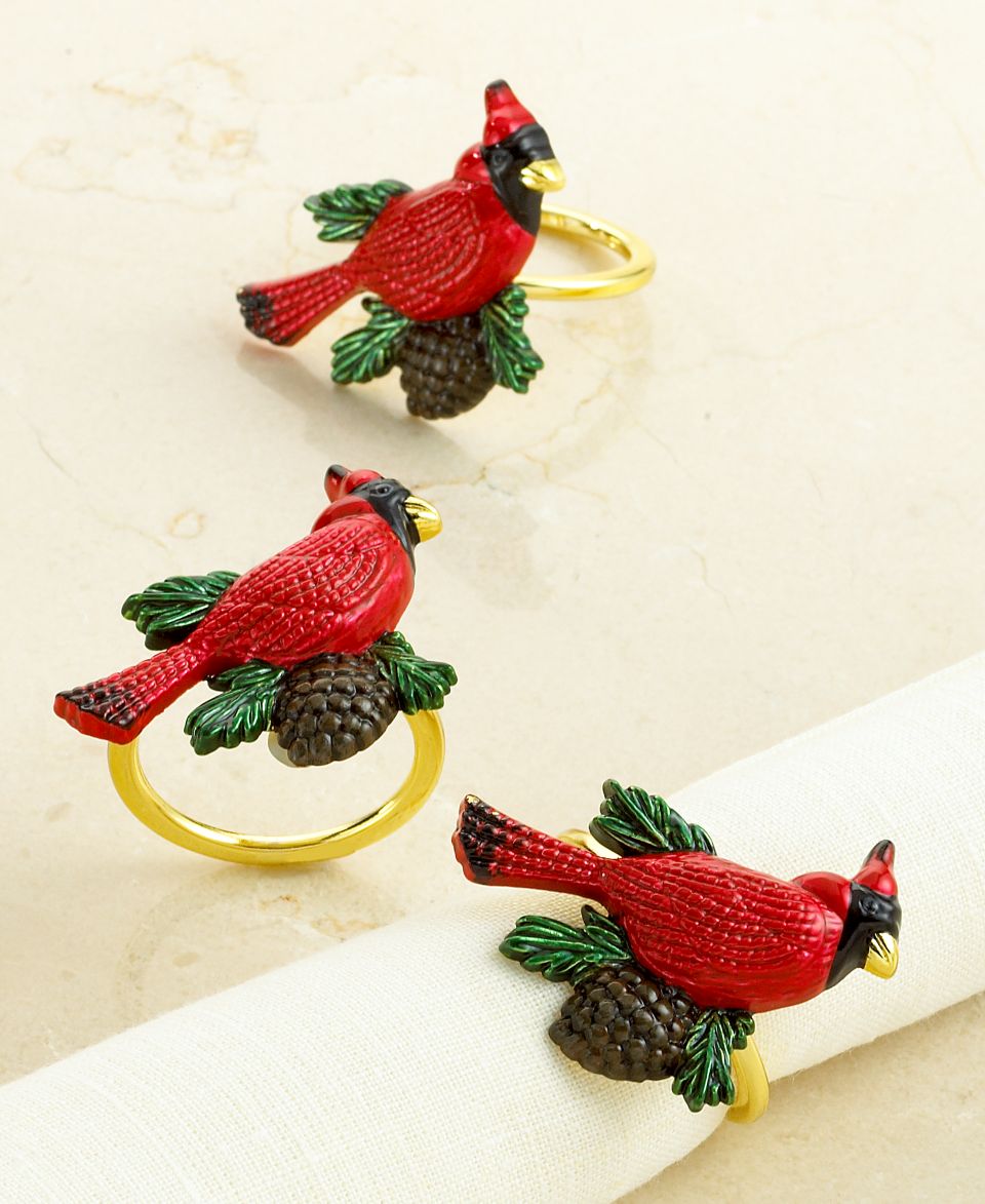 Lenox Napkin Rings, Set of 4 Winter Greetings Cardinal