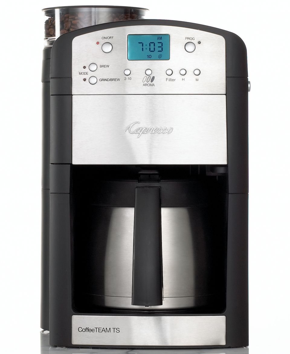 Capresso 465 Coffee Maker, CoffeeTEAM TS 10 Cup Conical Burr Grinder