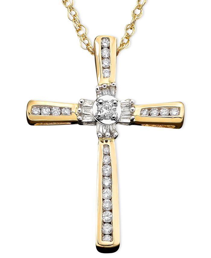 Macy's jewelry gold cross necklace Clearance