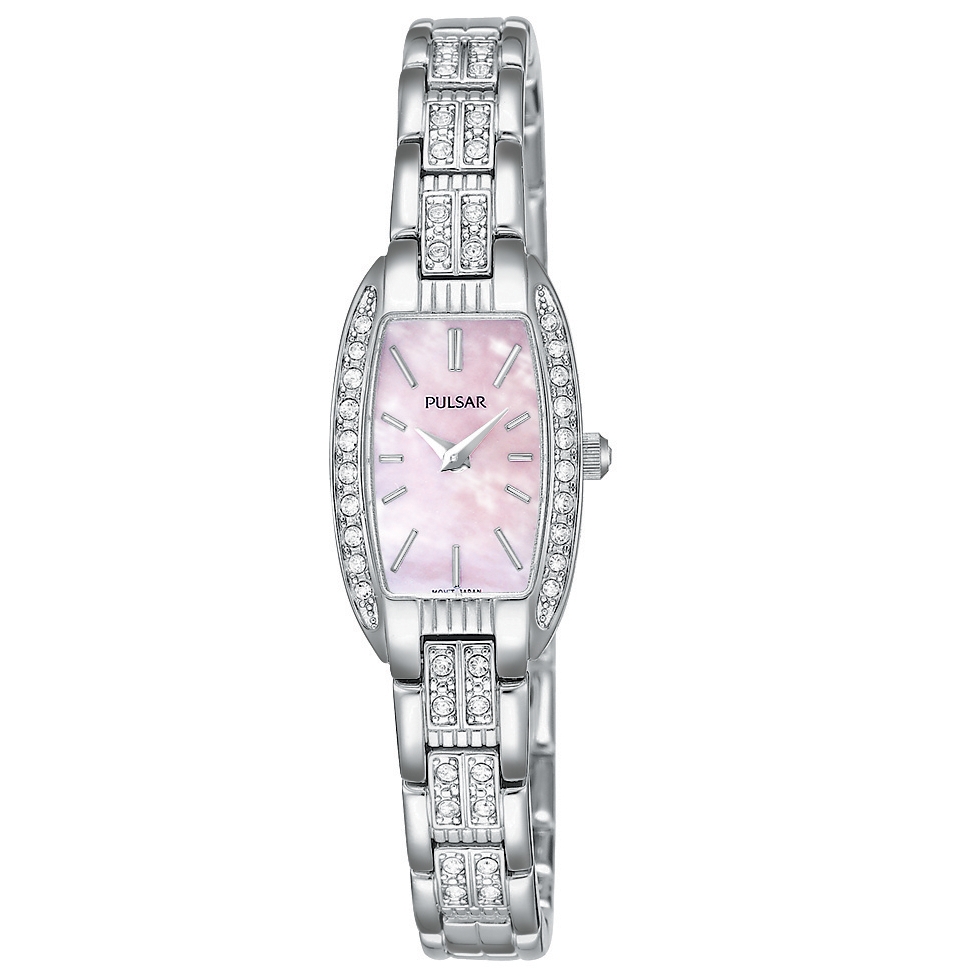Pulsar Watch, Womens Crystal Accented Stainless Steel Bracelet PEG987
