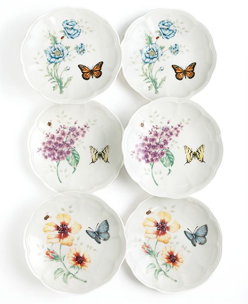 Lenox Butterfly Meadow Set Of 6 Party Plates Reviews Dinnerware Dining Macy S