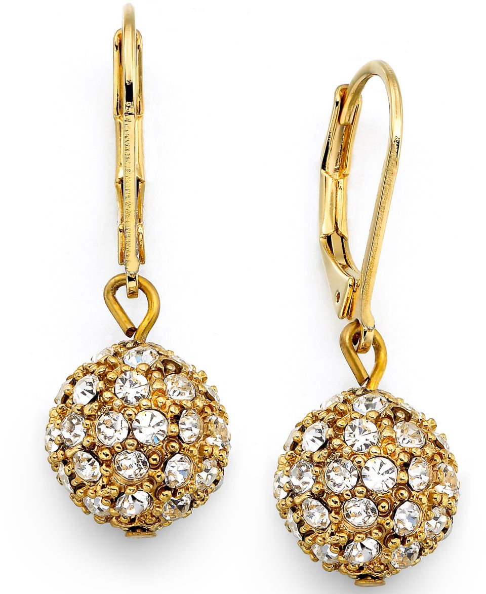 Lauren Ralph Lauren Earrings, Gold Tone Mixed Metal and Crystal Accent