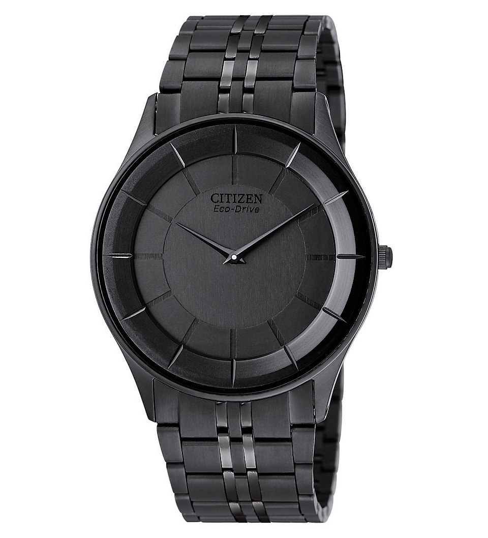 Citizen Watch, Mens Eco Drive Black Ion Plated Stainless Steel