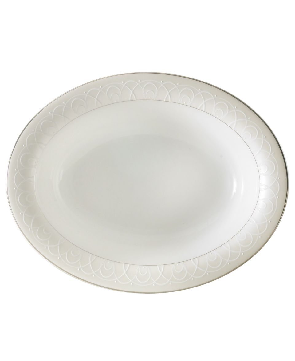 Waterford Ballet Icing Pearl Oval Platter, 15 1/4   Fine China