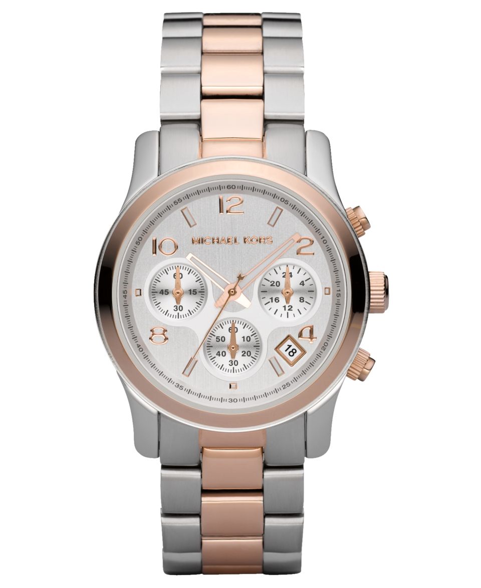 Michael Kors Watch, Womens Silvertone and Rose Goldtone Stainless