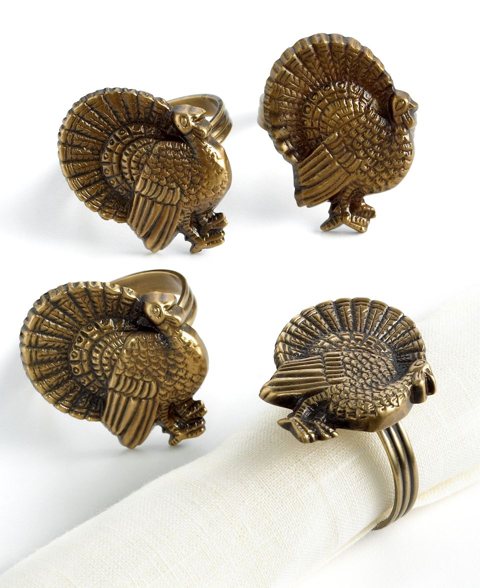 Excell Napkin Rings, Set of 4 Tom the Turkey