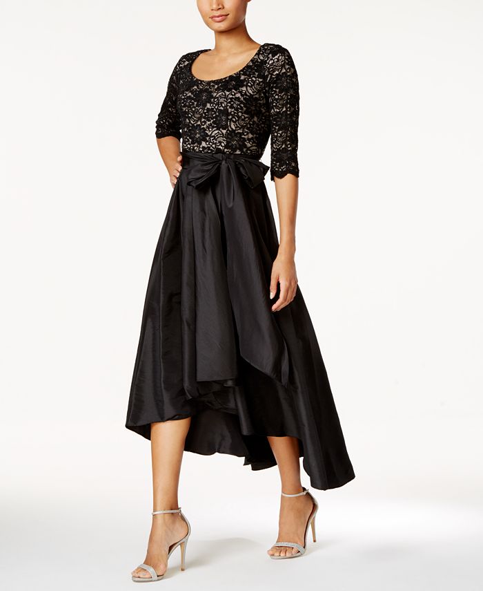 R & M Richards Petite Sequined Lace High-Low Dress & Reviews - Dresses