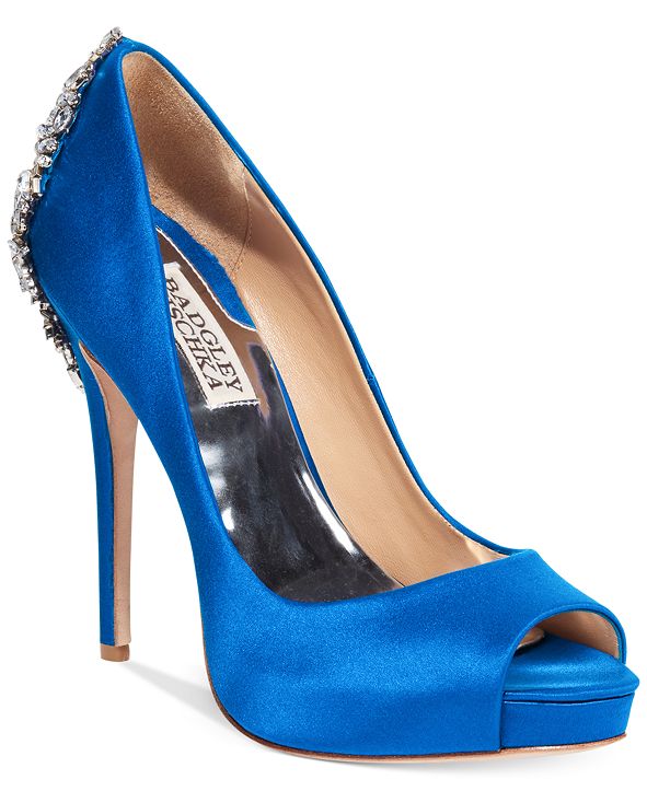 Badgley Mischka Kiara Embellished PeepToe Evening Pumps