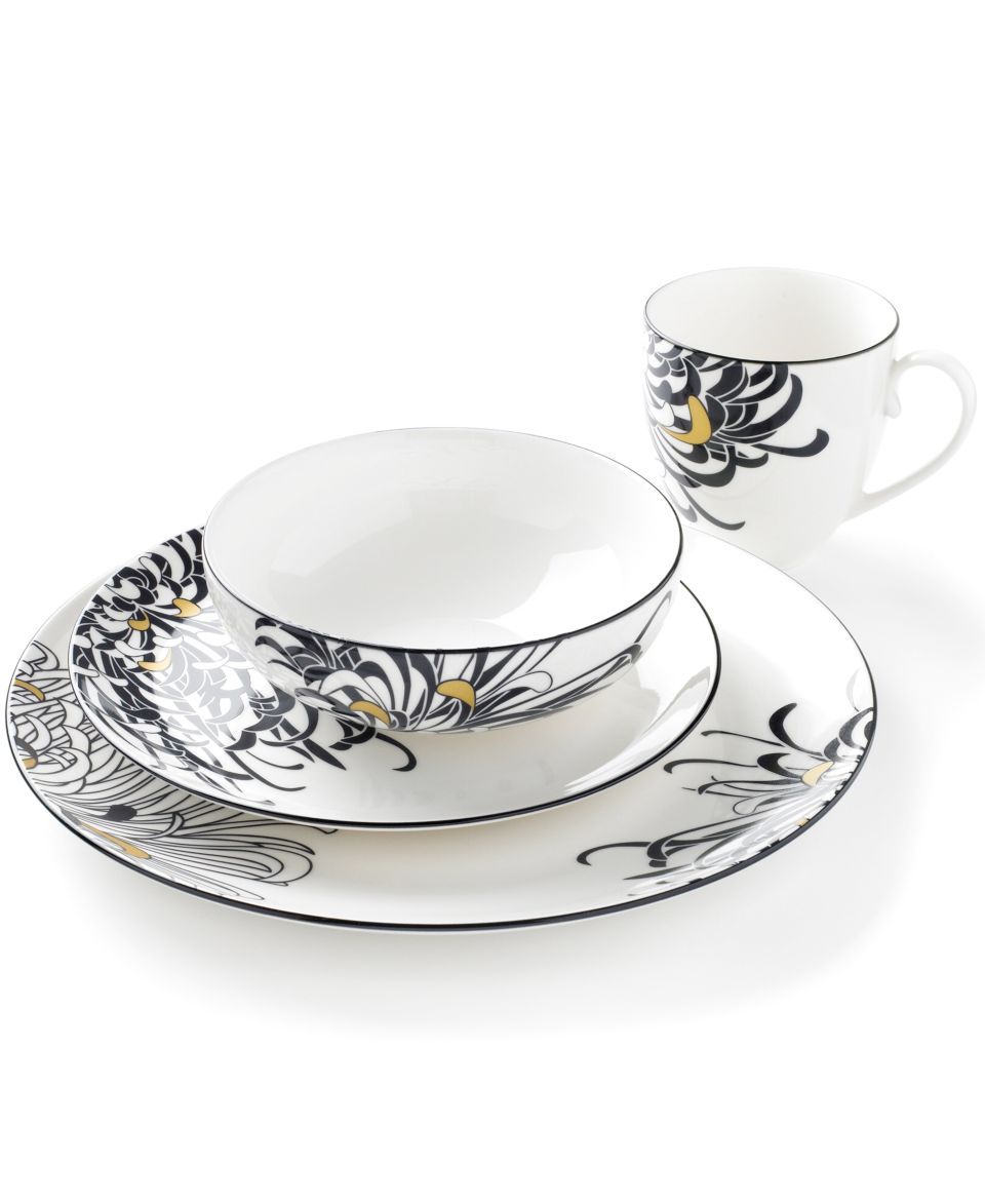 Monsoon Dinnerware Collection by Denby, Chrysanthemum 4 Piece Place