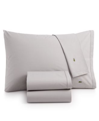 lacoste solid cotton percale queen sheet set
