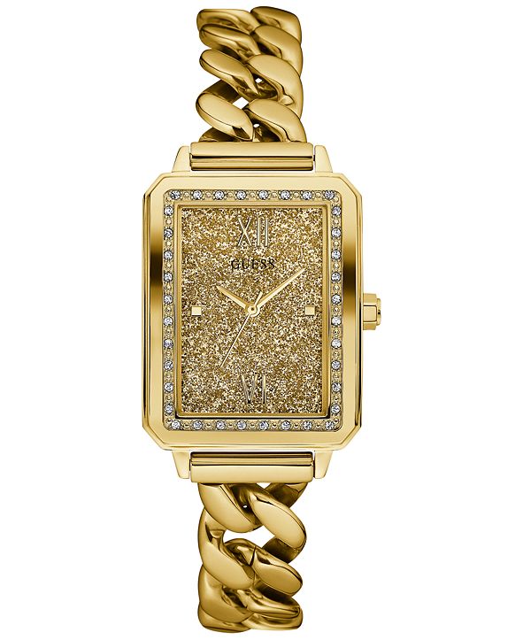 GUESS Women's GoldTone Stainless Steel Chain Link Bracelet Watch 28mm