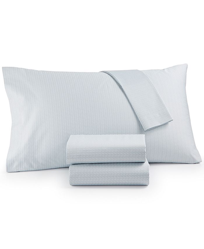 Calvin Klein Cotton Sateen 300 Thread Count Basketweave Queen Sheet Set