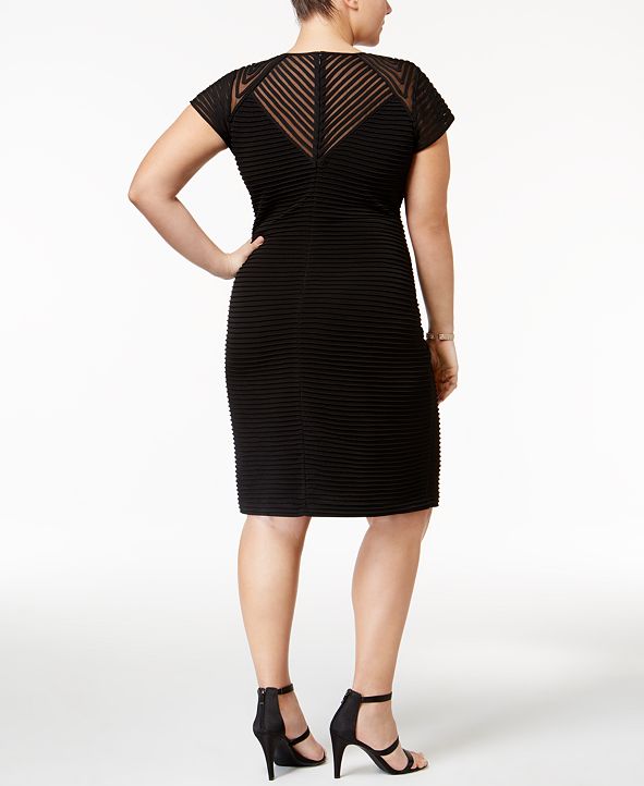 Calvin Klein Plus Size Illusion Banded Sheath Dress & Reviews - Dresses ...