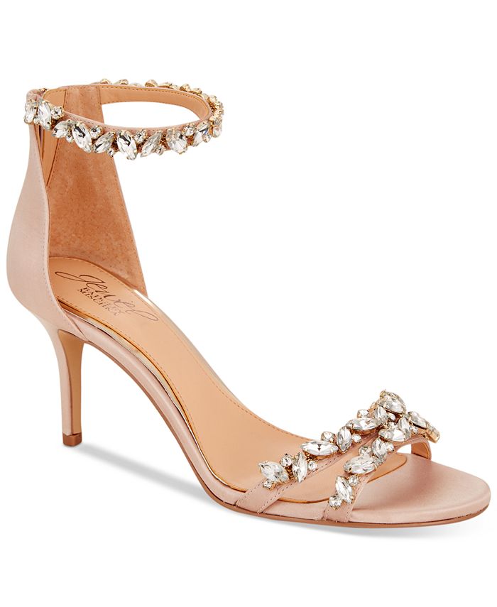 Jewel Badgley Mischka Caroline Embellished Ankle-Strap Evening Sandals ...