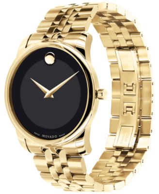 Movado Men's Swiss Museum Classic Gold PVD Stainless Steel Bracelet ...