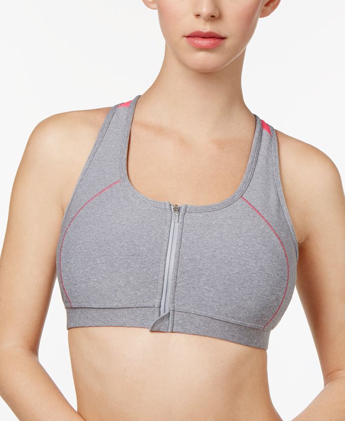Ideology Zip-Up High-Impact Sports Bra, Created for Macy's ...