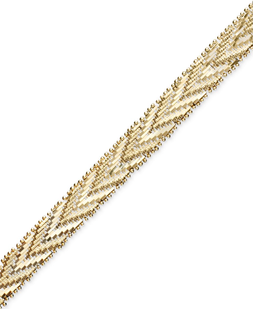 14k Gold and Sterling Silver Bonded Bracelet, Chevron Riccio   Bracelets   Jewelry & Watches