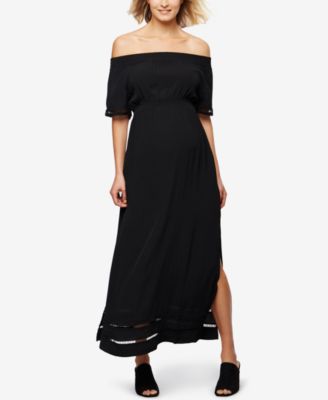 maternity cold shoulder floor length dress