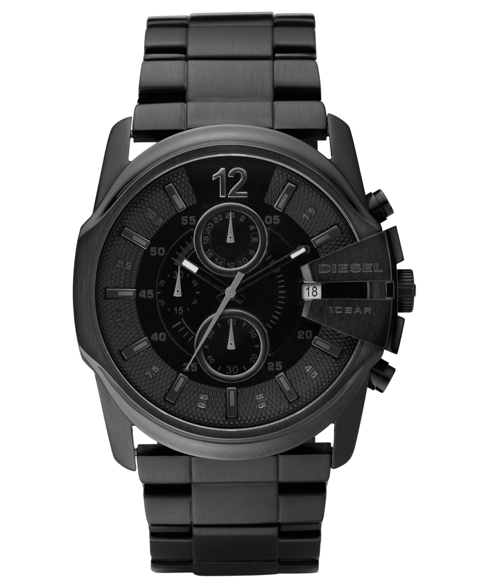 Diesel Watch, Chronograph Black Ion Plated Stainless Steel Bracelet