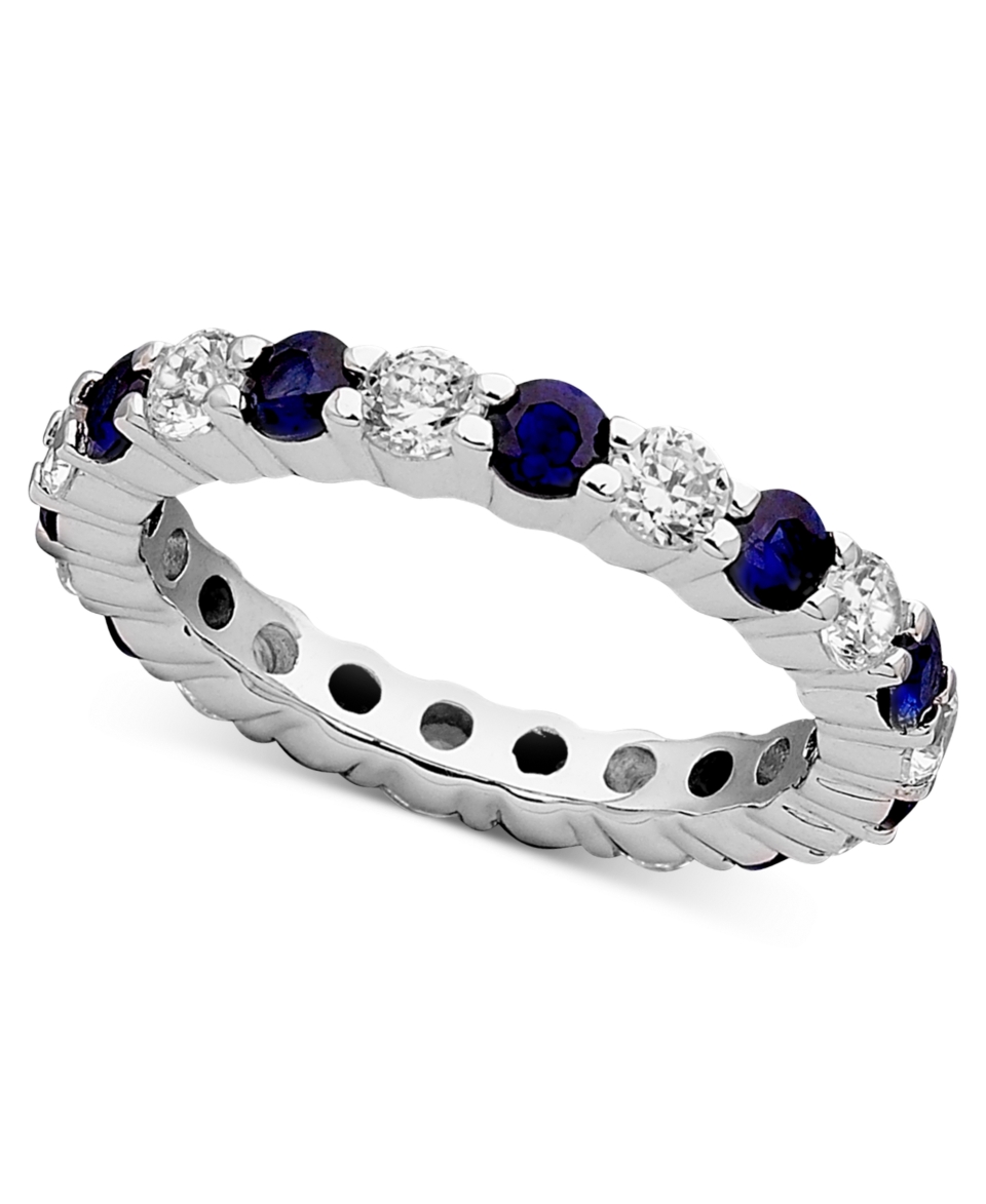 CRISLU Ring, Platinum Over Sterling Silver Blue Corundum (2 1/3 ct. t