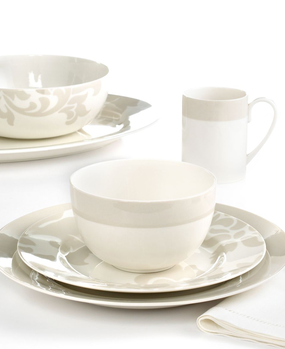 Martha Stewart Collection Dinnerware, Classic Band and Lisbon Grey Mix