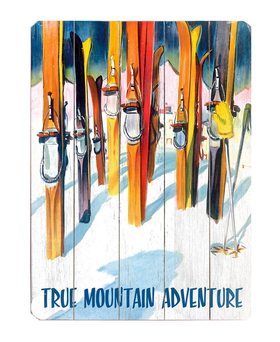 ArteHouse Wall Art, Vertical Skis Wooden Sign