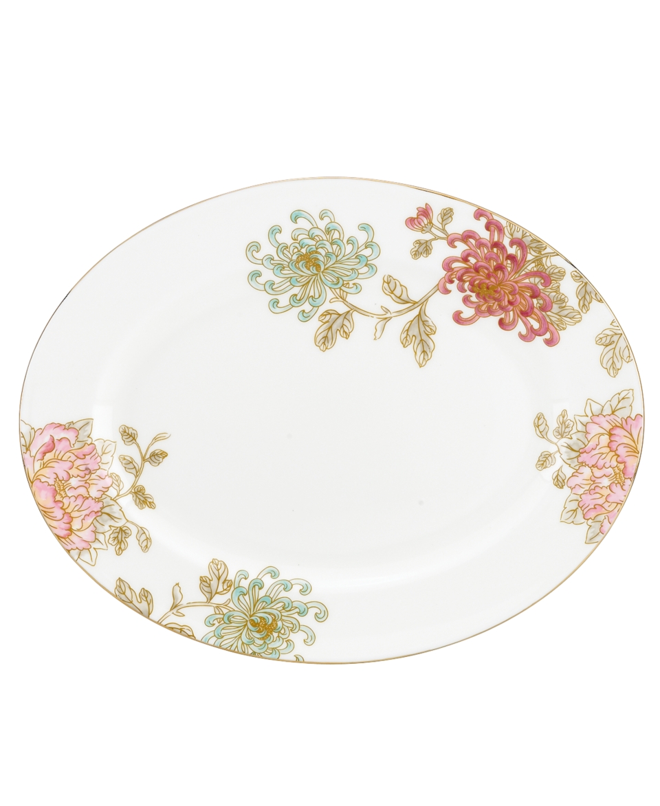 Marchesa by Lenox Dinnerware, Painted Camellia Oval Platter