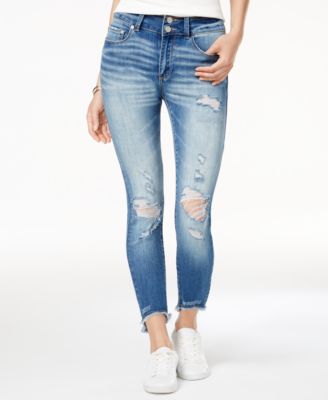 raw edge skinny jeans