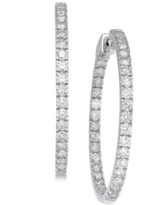Женские серьги Macy's Diamond In and Out 14k белое золото